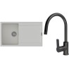 Set StrongSinks S3 (dřez Zala 860 Bílá + baterie Loira Černá matná)