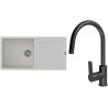 Set StrongSinks S3 (dřez Zala 1000 Bílá + baterie Loira Černá matná)