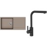 Set StrongSinks S3 (dřez Zala 1000 Béžová + baterie Ipoly Černá matná)