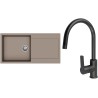 Set StrongSinks S3 (dřez Zala 1000 Béžová + baterie Loira Černá matná)