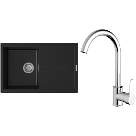 Set StrongSinks S3 (dřez Labe 780 Černá + baterie Seina Chrom)