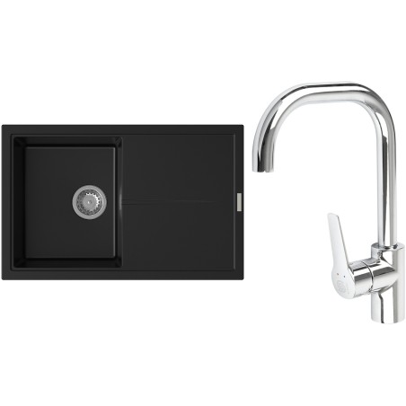 Set StrongSinks S3 (dřez Labe 780 Černá + baterie Garonne Chrom)