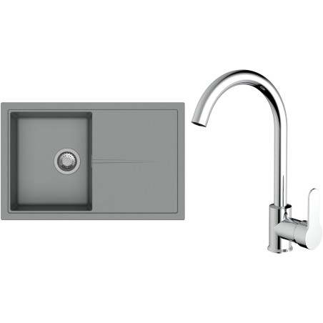 Set StrongSinks S3 (dřez Labe 780 Šedá + baterie Seina Chrom)
