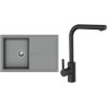 Set StrongSinks S3 (dřez Labe 780 Šedá + baterie Ipoly Černá matná)