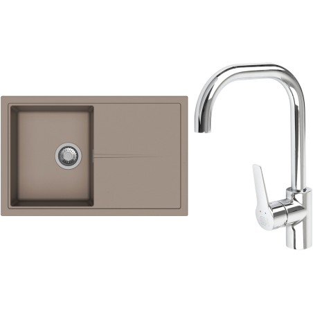 Set StrongSinks S3 (dřez Labe 780 Béžová + baterie Garonne Chrom)