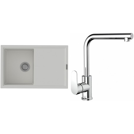 Set StrongSinks S3 (dřez Labe 780 Bílá + baterie Stréva Chrom)