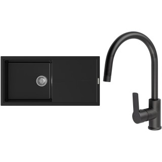 Set StrongSinks S3 (dřez Labe 1000 Černá + baterie Loira Černá matná)