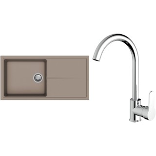 Set StrongSinks S3 (dřez Labe 1000 Béžová + baterie Seina Chrom)