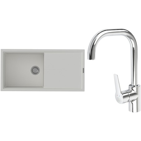 Set StrongSinks S3 (dřez Labe 1000 Bílá + baterie Garonne Chrom)