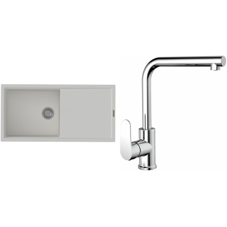 Set StrongSinks S3 (dřez Labe 1000 Bílá + baterie Stréva Chrom)