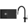 Set StrongSinks S3 (dřez Zala 860 Černá + baterie Neris Černá matná, nerezová koncovka)