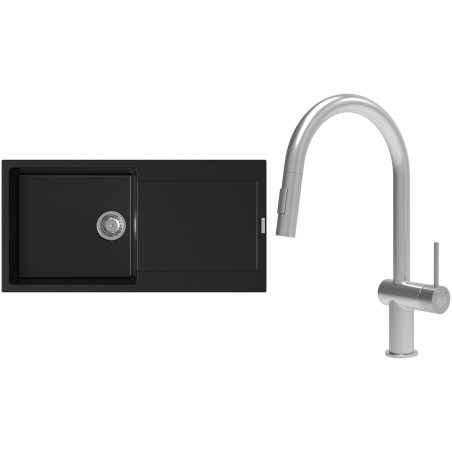 Set StrongSinks S3 (dřez Zala 1000 Černá + baterie Neris Celonerez)