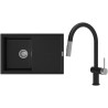 Set StrongSinks S3 (dřez Labe 780 Černá + baterie Neris Černá matná, nerezová koncovka)