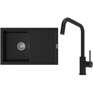Set StrongSinks S3 (dřez Labe 780 Černá + baterie Arda Černá matná)