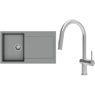 Set StrongSinks S3 (dřez Zala 860 Šedá + baterie Neris Celonerez)