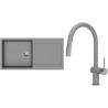 Set StrongSinks S3 (dřez Zala 1000 Šedá + baterie Neris Šedá, nerezová koncovka)