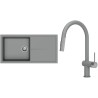 Set StrongSinks S3 (dřez Labe 1000 Šedá + baterie Neris Šedá, nerezová koncovka)