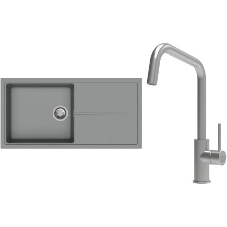 Set StrongSinks S3 (dřez Labe 1000 Šedá + baterie Arda Nerez)