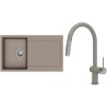 Set StrongSinks S3 (dřez Zala 860 Béžová + baterie Neris Béžová, nerezová koncovka)