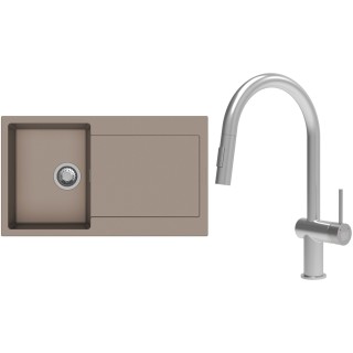 Set StrongSinks S3 (dřez Zala 860 Béžová + baterie Neris Celonerez)