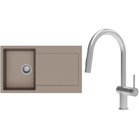 Set StrongSinks S3 (dřez Zala 860 Béžová + baterie Neris Celonerez)
