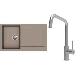 Set StrongSinks S3 (dřez Zala 860 Béžová + baterie Arda Nerez)