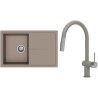 Set StrongSinks S3 (dřez Labe 780 Béžová + baterie Neris Béžová, nerezová koncovka)