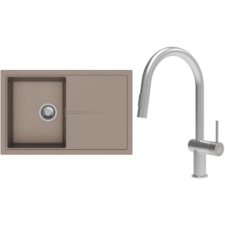 Set StrongSinks S3 (dřez Labe 780 Béžová + baterie Neris Celonerez)