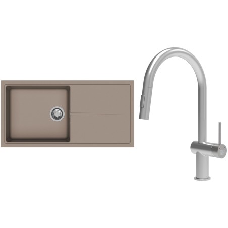Set StrongSinks S3 (dřez Labe 1000 Béžová + baterie Neris Celonerez)