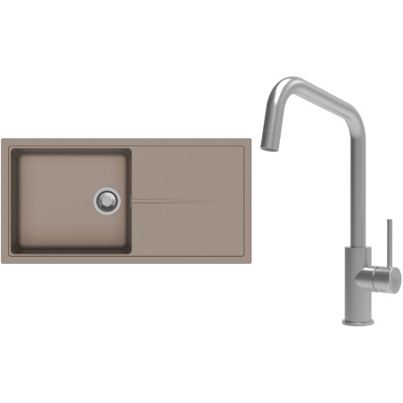 Set StrongSinks S3 (dřez Labe 1000 Béžová + baterie Arda Nerez)