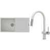 Set StrongSinks S3 (dřez Zala 1000 Bílá + baterie Neris Bílá, nerezová koncovka)