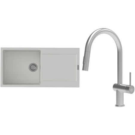 Set StrongSinks S3 (dřez Zala 1000 Bílá + baterie Neris Celonerez)