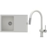 Set StrongSinks S3 (dřez Labe 780 Bílá + baterie Neris Bílá, nerezová koncovka)