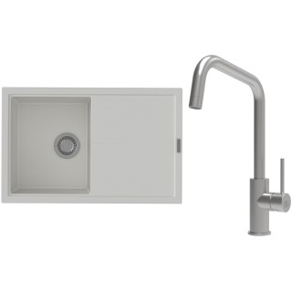 Set StrongSinks S3 (dřez Labe 780 Bílá + baterie Arda Nerez)
