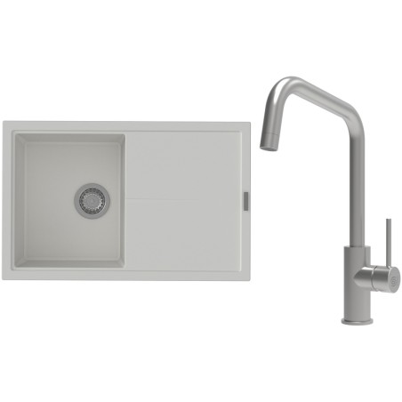 Set StrongSinks S3 (dřez Labe 780 Bílá + baterie Arda Nerez)