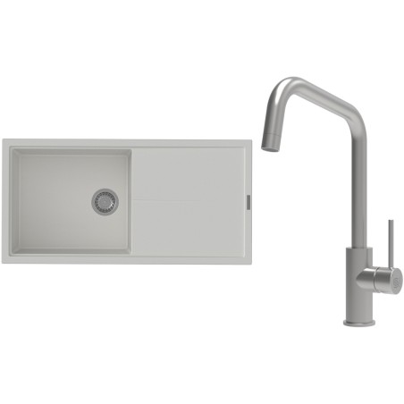 Set StrongSinks S3 (dřez Labe 1000 Bílá + baterie Arda Nerez)
