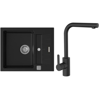 Set StrongSinks S3 (dřez Vardar 615 Černá + baterie Ipoly Černá matná)