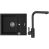 Set StrongSinks S3 (dřez Vardar 615 Černá + baterie Ipoly Černá matná)
