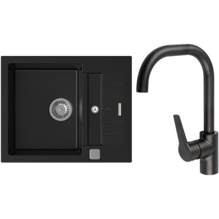 Set StrongSinks S3 (dřez Vardar 615 Černá + baterie Garonne Černá matná)