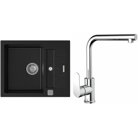 Set StrongSinks S3 (dřez Vardar 615 Černá + baterie Stréva Chrom)