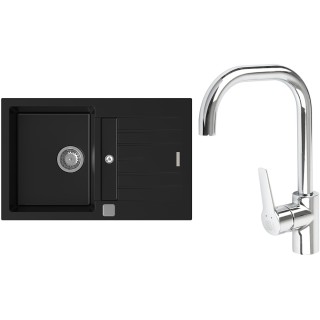 Set StrongSinks S3 (dřez Vardar 780 Černá + baterie Garonne Chrom)