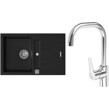 Set StrongSinks S3 (dřez Vardar 780 Černá + baterie Garonne Chrom)
