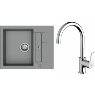 Set StrongSinks S3 (dřez Vardar 615 Šedá + baterie Rhona Chrom)