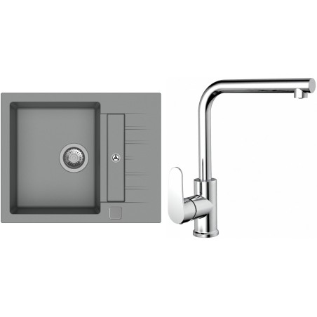 Set StrongSinks S3 (dřez Vardar 615 Šedá + baterie Stréva Chrom)
