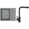 Set StrongSinks S3 (dřez Vardar 615 Šedá + baterie Ipoly Černá matná)