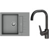 Set StrongSinks S3 (dřez Vardar 615 Šedá + baterie Garonne Černá matná)