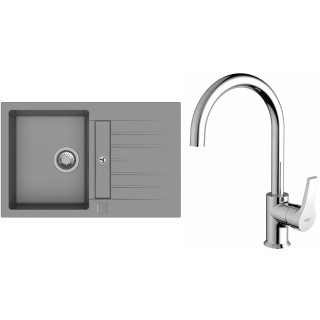 Set StrongSinks S3 (dřez Vardar 780 Šedá + baterie Rhona Chrom)