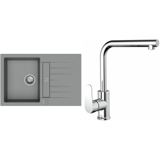 Set StrongSinks S3 (dřez Vardar 780 Šedá + baterie Stréva Chrom)