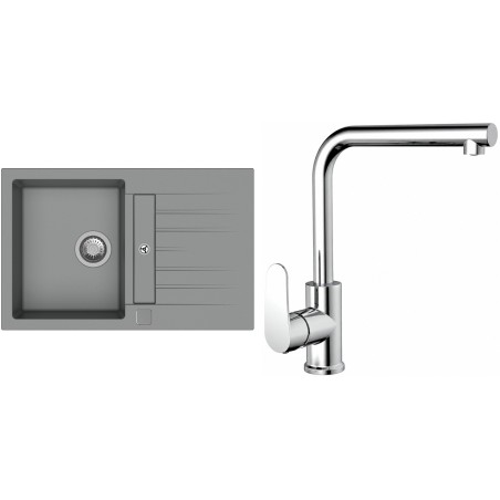 Set StrongSinks S3 (dřez Vardar 780 Šedá + baterie Stréva Chrom)
