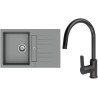 Set StrongSinks S3 (dřez Vardar 780 Šedá + baterie Loira Černá matná)